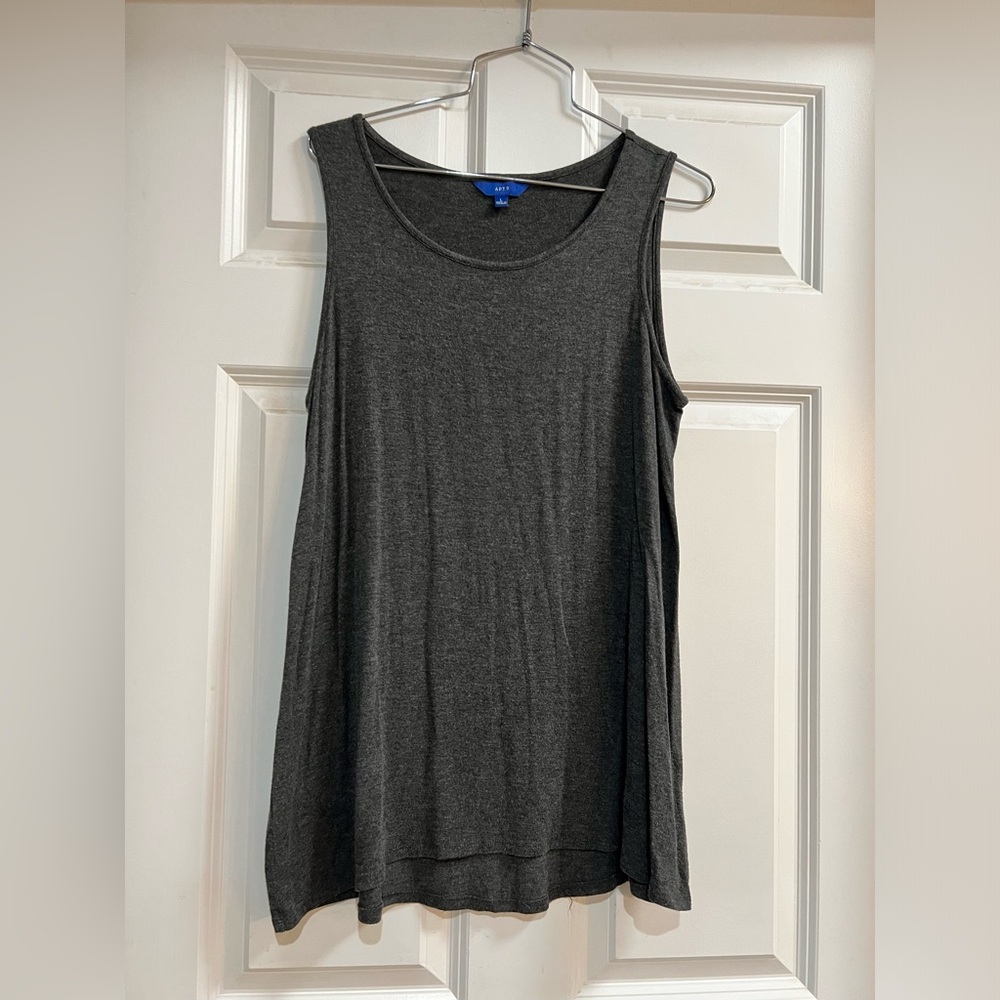 GRAY SLEEVELESS TANK TOP TUNIC